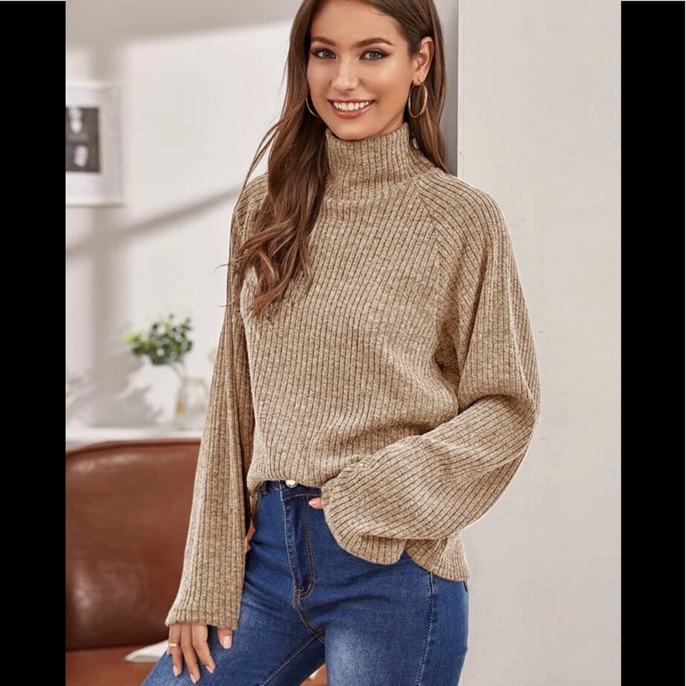 Beige Turtleneck Sweater/Shirt